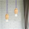 V-TAC VT-7778-PR Lampadario portalampada led in legno Noce + Cavo viola 1 metro - 3724