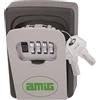 Amig - Cassetta di sicurezza per chiavi | Capacità per 16 chiavi | 122 x 87 x 40 mm | Con apertura combinata | 10.000 combinazioni | Con Fori Di Fissaggio A Parete | Acciaio grigio