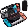 RYHX Custodia compatibile con Nintendo Switch e Nintendo Switch OLED,Rigida Cover Protettiva Trasporto per Console e Accessori Nintendo Switch con 10 Custodie per Giochi,Nero