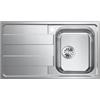 EVHOC Lavello Cucina Sopratop AURA S, 1 Vasca a Destra con Gocciolatoio, Lavandino in Acciaio Inox con Finitura Satinata, Made in Italy, 86x50 cm