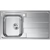 EVHOC Lavello Cucina Sopratop AURA S, 1 Vasca a Sinistra con Gocciolatoio, Lavandino in Acciaio Inox con Finitura Satinata, Made in Italy, 86x50 cm