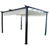 Amicasa Pergola in Alluminio Gazebo 4x3 Copertura Ecrù colore Nero Opaco - G199