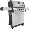 VivaGarden Barbecue a Gas Paros 3 Fuochi + 1 in Acciaio cm 120x57x114 h Grigio