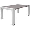 DecHome Tavolo da Giardino Allungabile in Alluminio 90-160x98x75 cm Bianco MCLBT