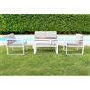 VivaGarden Salotto Giardino Divano Tavolino Poltrone Imperia Alluminio Bianco