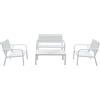 LIF Tavolo e Sedie Giardino Set Tavolo 2 sedie e panca Bianco SF4001WH Arbus