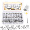 VIGRUE Set di 460 viti e dadi, M2.5, M3, M4, M5, M6, M8, viti a esagono incassato in acciaio inox, dadi e rondelle, set con scatola e chiavi