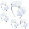 TSLRSA Fermagli per Capelli con Fiocco Bianco Set di 5 Pezzi Accessori per Capelli Costume Grandi Fasce per Capelli Ragazze per Bambini Copricapo Trucco per allegria di Feste Cosplay