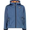 CMP - Giacca in softshell melange da bambini con cappuccio fisso, Turchese Mel., 164