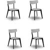 Julian Bowen Set di 4 sedie da pranzo Casa grigio/nero, taglia unica