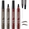 LONGTO Camelia Eyebrow Pen, Camelia 3D Waterproof Microblading Eyebrow Pen,Matita per sopracciglia ad acqua Liangnishi Four Forks, matita per sopracciglia Camelia New Magic (2PC B)