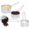 Relaxdays Set da 4 Misurini, Acciaio Inox, Cucchiai Dosatore, Tazza con Manico, per Lavastoviglie, Misure Cups, Argento
