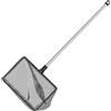 Pawfly 11,5 cm Rete per pesci d'acquario con manico telescopico in acciaio inox Rete quadrata più grande con rete morbida a maglia fine Fanghi residui di cibo rifiuti Rete di pulizia di scrematura