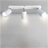 Sweier Bianco Faretti da Parete GU10, 5W Plafoniera LED Faretti 3 Luce, Bianco Caldo 3000K Lampada Faretti Soffitto Orientabili, 430LM Faretti Plafoniera per Negozio,Bar,Vetrina,Cucina