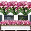 Famibay 12 fiori artificiali per esterni, piante finte resistenti ai raggi UV, in plastica, fiori finti per interni ed esterni, fioriere da appendere, da giardino, finestra, decorazione domestica per