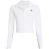 Calvin Klein Jeans Polo Collar Milano Regular Top J20J222556 Altri Maglia, Bianco (Bright White), XXS Donna