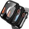 AOKUTDA 2 Pezzi Duro Cover per Apple Watch Serie 6/5/4/Series SE 40mm (L'aspetto Sembra Ultra e Ultra2) 2-in-1 Protezione Schermo per 9H Vetro Temperato Cover+Copertura Posteriore,Nero