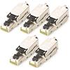 DIGITUS DN-93631 - Connettore di Rete Cat 6A - 5 Pezzi - Schermato a 360° - Connettore di Campo RJ45 Cat6A - Installazione Senza Attrezzi - 500 MHz - 10GBase-T - 10 Gbit/s - AWG 27/7 a AWG 22/1