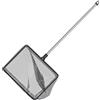 Pawfly 14cm Acquario Rete Per Pesci Con Manico Telescopico In Acciaio Inox Più Grande Rete Quadrata Con Rete Morbida a Maglia Fine Fanghi Residui Alimentari Rifiuti Scrematura Rete Di Pulizia
