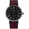 TIMEX Orologio al quarzo FAIRFIELD AVENUE quadrante in ottone 37 MM case colore argento - quadrante nero cinturino in tessuto Reversibile Blu-Rosso/Blu 18 MM con luce notturna INDIGLO resistente all