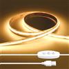 iNextStation COB Striscia LED 2M, USB 5V Bianco Caldo Strisce LED 3000K Dimmerabile, CRI93+ 640 LEDs Luci Luminosa Tagliabile, Adesive Luce per Camera Cucina Vetrina da Letto Retroilluminazione TV PC Casa Decorare