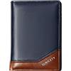 PORRASSO Portafoglio Uomo Portamonete Pelle Carte di Credito Protezione RFID Portafoglio Porta Tessere Porta Carte Credito Bifold Portafoglio Blu