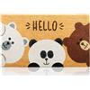 AMARU DOOR MATS Zerbino Hello Orsi Fibra di Cocco - 70x40cm - Zerbino Ingresso Casa con Superficie Antiscivolo in PVC e Fibra Cocco - Per Corridoi, Porte Esterne -Accessori per la Casa -Design Minimalista Originale