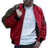 Oanviso Giacca Bomber Uomo Bomber Jacket Maniche Lunghe Giubbotto Casual Cappotto Leggera con Cerniera Autunnale Outdoor Giacca Sportiva Classico Bombers A Rosso XL