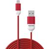 Pantone Celly Pantone Cavo Lightning 1.5m, Cavo USB-A a Micro USB per Ricarica Rapida e Sincronizzazione, Compatibile con iPhone e iPad, Ultra-Sottile e Colorato, Rosso