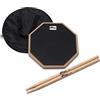 TIGER TDA410-5B 10 Pad per allenamento batteria con bacchette Hickory 5B - Montabile su scrivania o stand