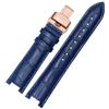 Cinturino orologio pelle blu x Cartier Pasha concavo 18x10mm 20x12mm 21x15mm