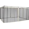 Outsunny Zanzariera per Gazebo 3x3.5m con Cerniere e Anelli, Pannelli da, 335x207cm - Nero/Beige|Aosom