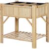 Outsunny Letto per Orto Rialzato con 6 Scomparti, Fioriera da Esterno Portapiante in Legno di Abete, 78.5x58x81cm|Aosom