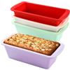 Surflyee 4 Pezzi Stampo per Plumcake in Silicone, Teglia per Pane in Cassetta, Teglie Rettangolari per Torte, Antiaderenti, A Sgancio Rapido