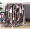 Elegant Comfort Velvet Touch Ultra Plush Christmas Holiday Printed Coperta in Pile - 127 x 152,4 cm, Poliestere, Santa Pupazzo di Neve, 50 x 60