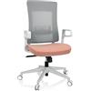 HJH Office 810036 Sedia da Ufficio ergonomica COMFIO WM Design sedia girevole con supporto lombare regolabile, tessuto/mesh Rosa