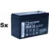 Quality Batteries Batteria di ricambio per sistema UPS Effekta serie MT2000/RM 7.2Ah 5 pz.