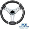 Savoretti Armando VOLANTE TIMONE Ø35 CM 3 RAZZE INOX E POLIURETANO - BARCA GOMMONE - NERO