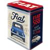 Scatola Barattolo in Latta Vintage Tema Fiat 500 20x10x14cm Idea Regalo