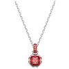 Swarovski Pendente Birthstone, Taglio squadrato, Luglio, Rosso, Placcato rodio