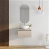 DEGHI Mobile bagno sospeso portalavabo 60 cm in legno argilla con lavabo e specchio - Plain