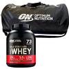 Optimum Nutrition Gold Standard 100% Whey Proteine in Polvere per Sviluppo e Recupero Muscolare con Glutammina Aminoacidi BCAA Naturali Gusto Doppio Cioccolato 73 Dosi 2,26Kg + BORSONE