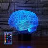 HPBN8 Ltd 3D Cervello Night Light Lampada 7/16 cambiamento di colore LED Lampada USB Alimentato Telecomando Decor decorazioni di Natale regalo di San Valentino regalo di compleanno