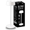 V-TAC VT-7562 Lampada LED da Tavolo colore bianco 2W in Alluminio ricaricabile USB con Touch Dimmerabile IP54 3000K sku 7689