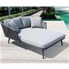 VivaGarden Divano Letto da Giardino HPL Alluminio cm 139x160x70 h Antracite