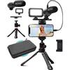 Movo iVlogger Kit para iPhone: Kit de Vlogging compatible con Lightning - Accesorios: Micrófono Direccional, Luz LED, Trípode para teléfono y Soporte para teléfono - Para YouTube o Kit de Vlogging