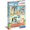 Clementoni - 24807 - Supercolor Puzzle - Bluey - 2x20 Pezzi (Include 2 Puzzle Da 20 Pezzi) - Puzzle Bambini 3 Anni, Puzzle Cartoni Animati, Made In Italy