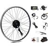 Season 250W Kit Conversione Bici Elettrica 36V Ruota Anteriore da 20/24/ 26/28/ 700c Pollici Set Motore con LCD Sensore di Assistenza Pedalata