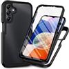 COMAKU Cover per Samsung Galaxy A55 5G, 360 Gradi Rugged Custodia Antiurto Case con Protezione Integrata dello Schermo, Rugged Doppia Bumper Trasparente Case Integrale Cover - Nero