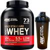 Optimum Nutrition Gold Standard 100% Whey Proteine con Aminoacidi Doppio Cioccolato 2,26kg 73 Porzioni + Shaker